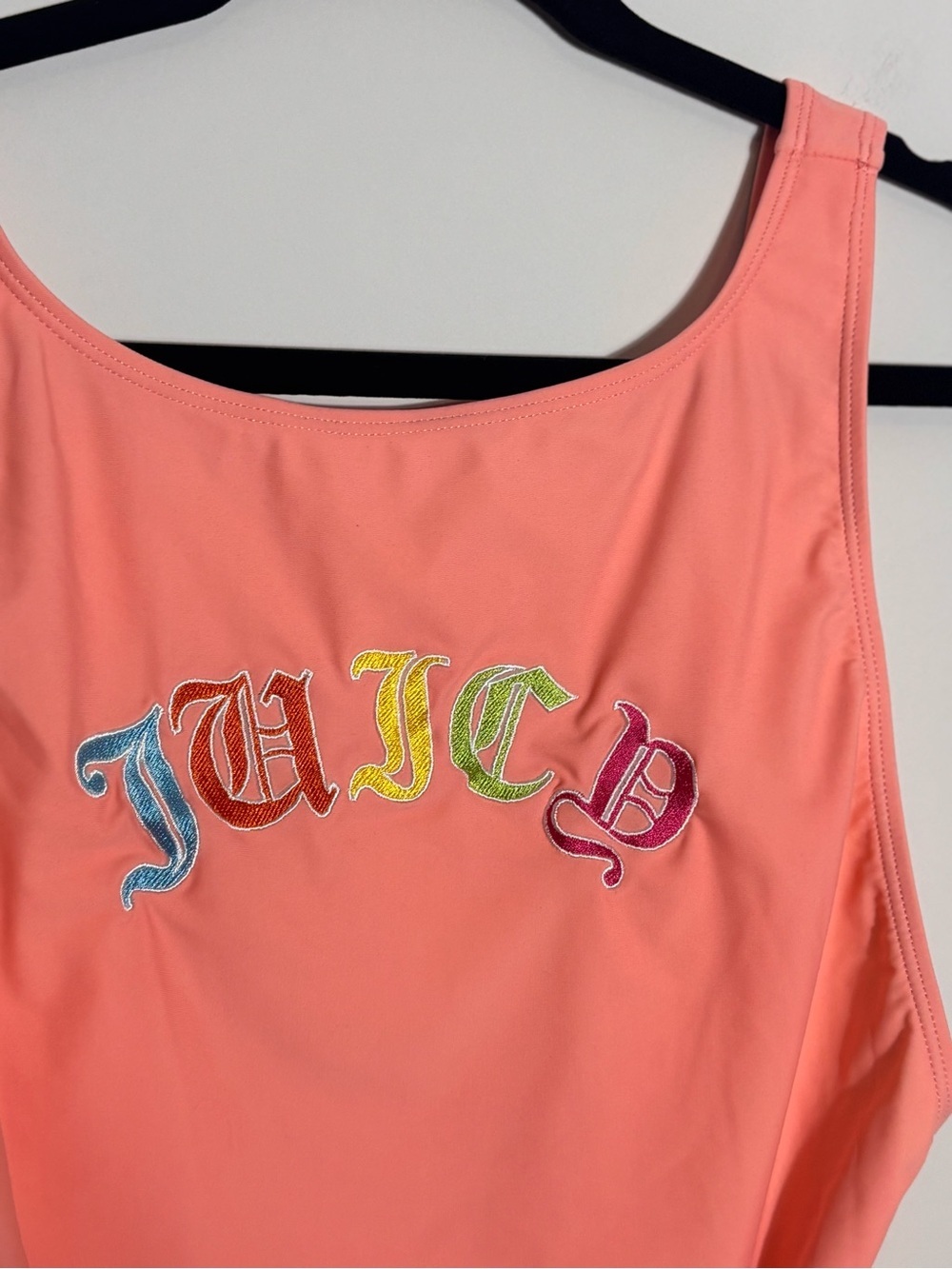 Juicy Couture Black Label One Piece Swimsuit Size Large NWT Rainbow Logo - Picture 4 of 6